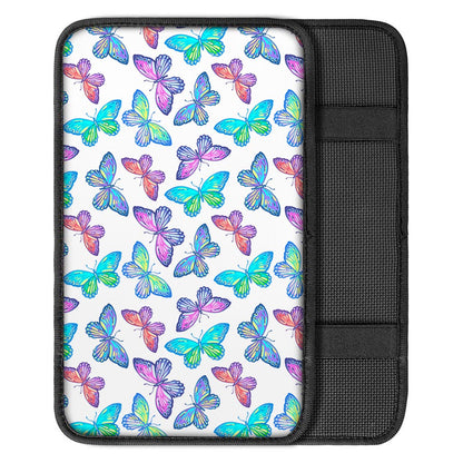 Colorful Butterfly Pattern Print Car Center Console Cover