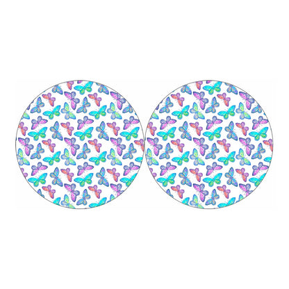 Colorful Butterfly Pattern Print Car Coasters