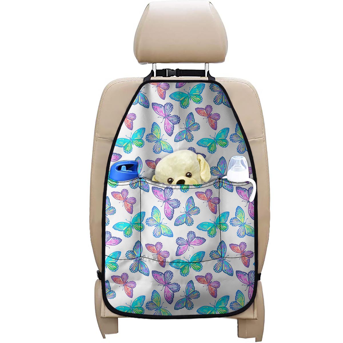 Colorful Butterfly Pattern Print Car Seat Organizers