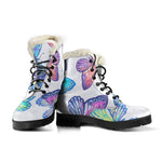Colorful Butterfly Pattern Print Comfy Boots GearFrost