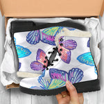 Colorful Butterfly Pattern Print Comfy Boots GearFrost