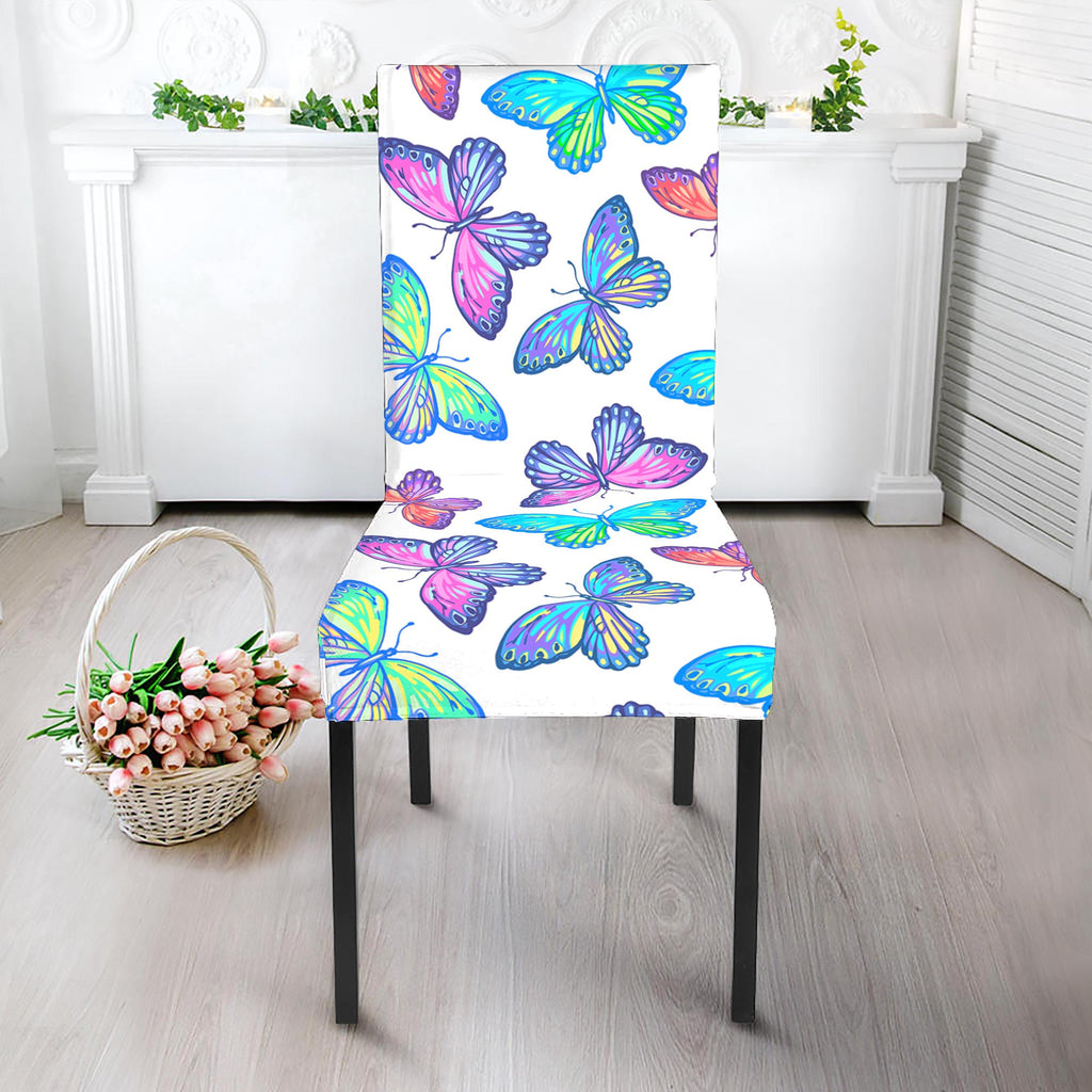 Colorful Butterfly Pattern Print Dining Chair Slipcover