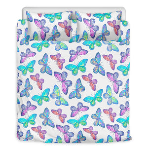Colorful Butterfly Pattern Print Duvet Cover Bedding Set