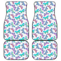Colorful Butterfly Pattern Print Front and Back Car Floor Mats