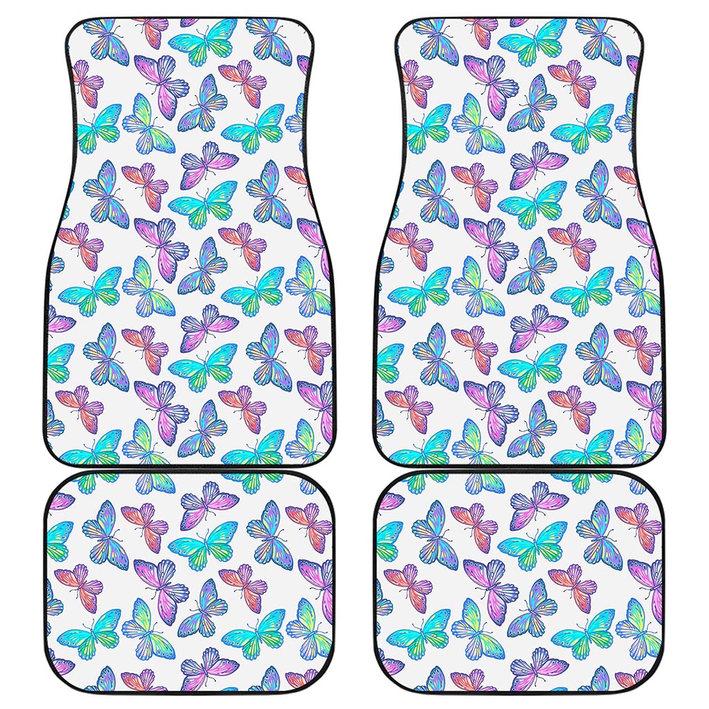 Colorful Butterfly Pattern Print Front and Back Car Floor Mats
