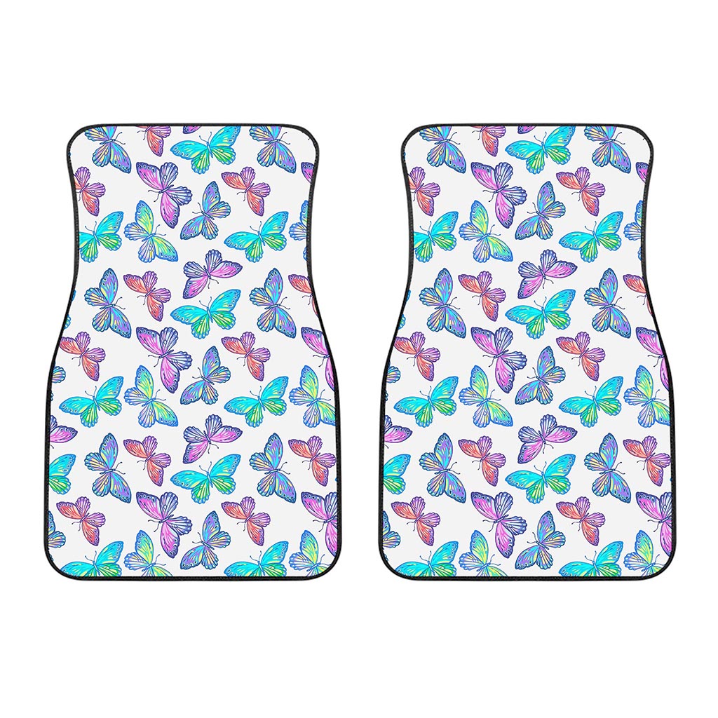 Colorful Butterfly Pattern Print Front Car Floor Mats