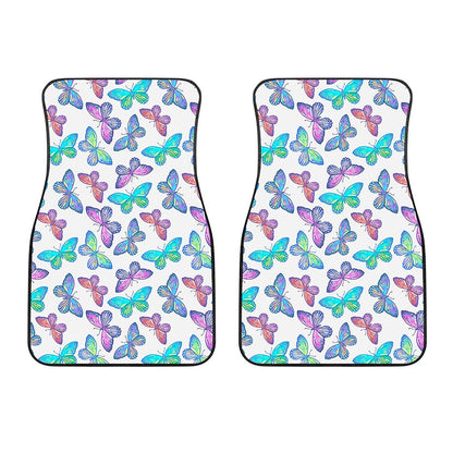 Colorful Butterfly Pattern Print Front Car Floor Mats