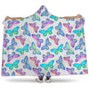 Colorful Butterfly Pattern Print Hooded Blanket