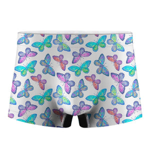 Colorful Butterfly Pattern Print Men's Boxer Briefs