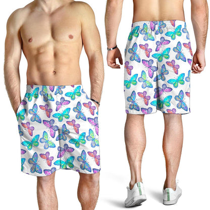 Colorful Butterfly Pattern Print Men's Shorts