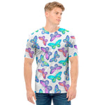 Colorful Butterfly Pattern Print Men's T-Shirt