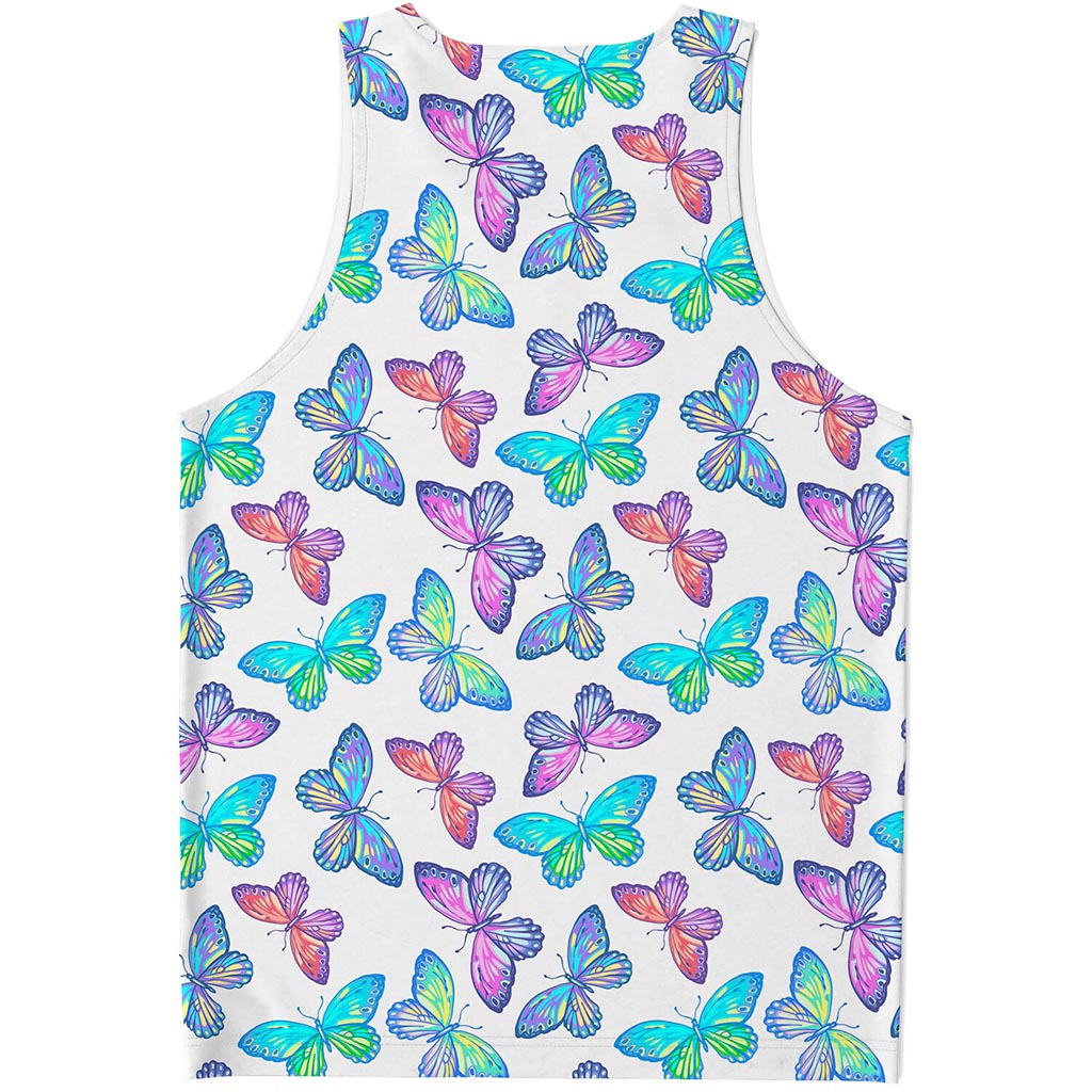 Colorful Butterfly Pattern Print Men's Tank Top