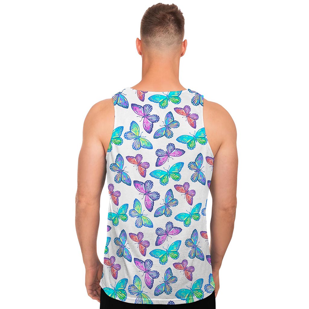 Colorful Butterfly Pattern Print Men's Tank Top