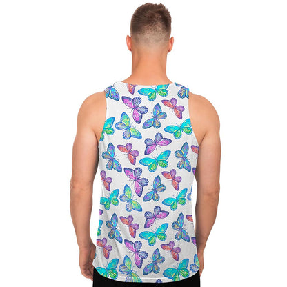 Colorful Butterfly Pattern Print Men's Tank Top