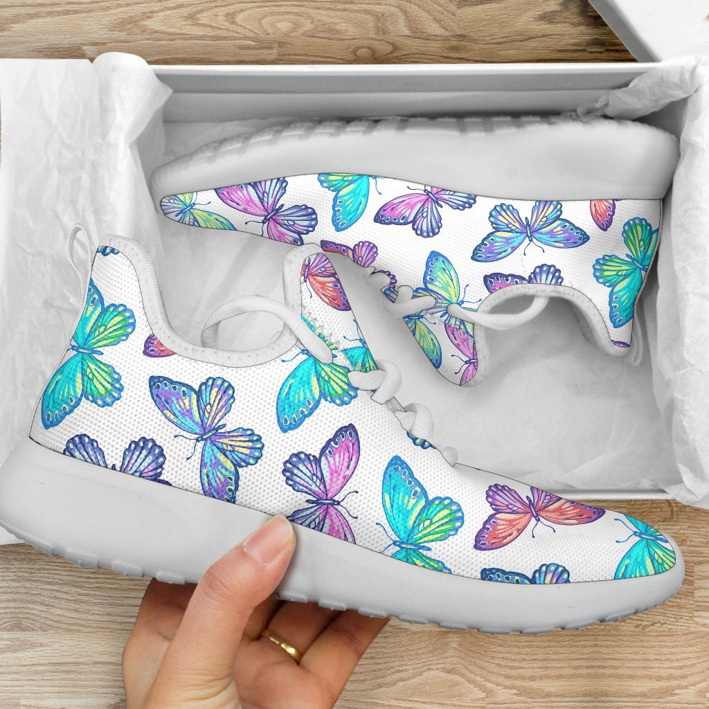 Colorful Butterfly Pattern Print Mesh Knit Shoes GearFrost