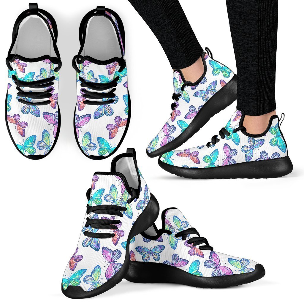Colorful Butterfly Pattern Print Mesh Knit Shoes GearFrost