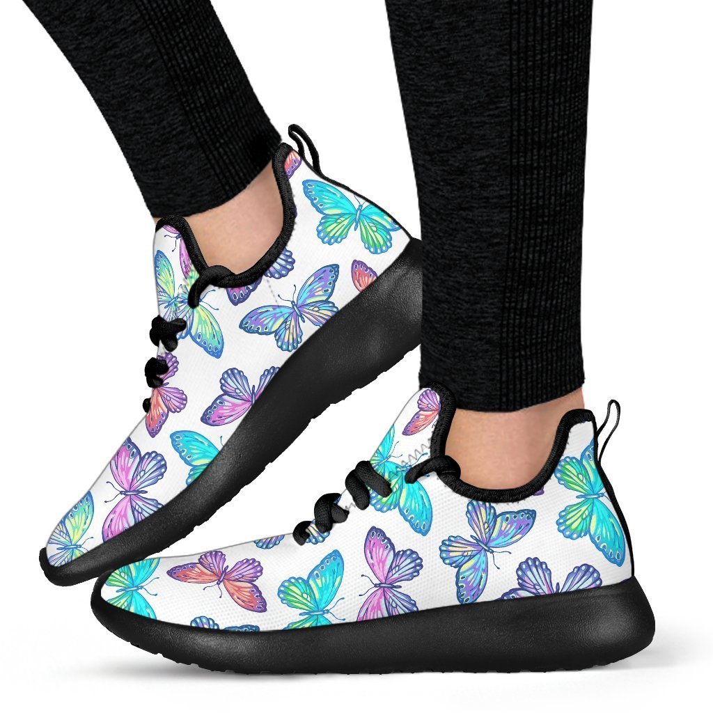Colorful Butterfly Pattern Print Mesh Knit Shoes GearFrost