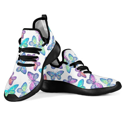 Colorful Butterfly Pattern Print Mesh Knit Shoes GearFrost