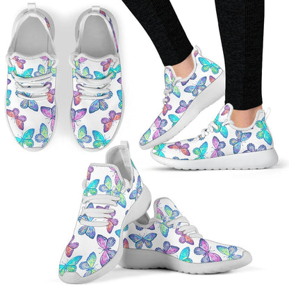 Colorful Butterfly Pattern Print Mesh Knit Shoes GearFrost