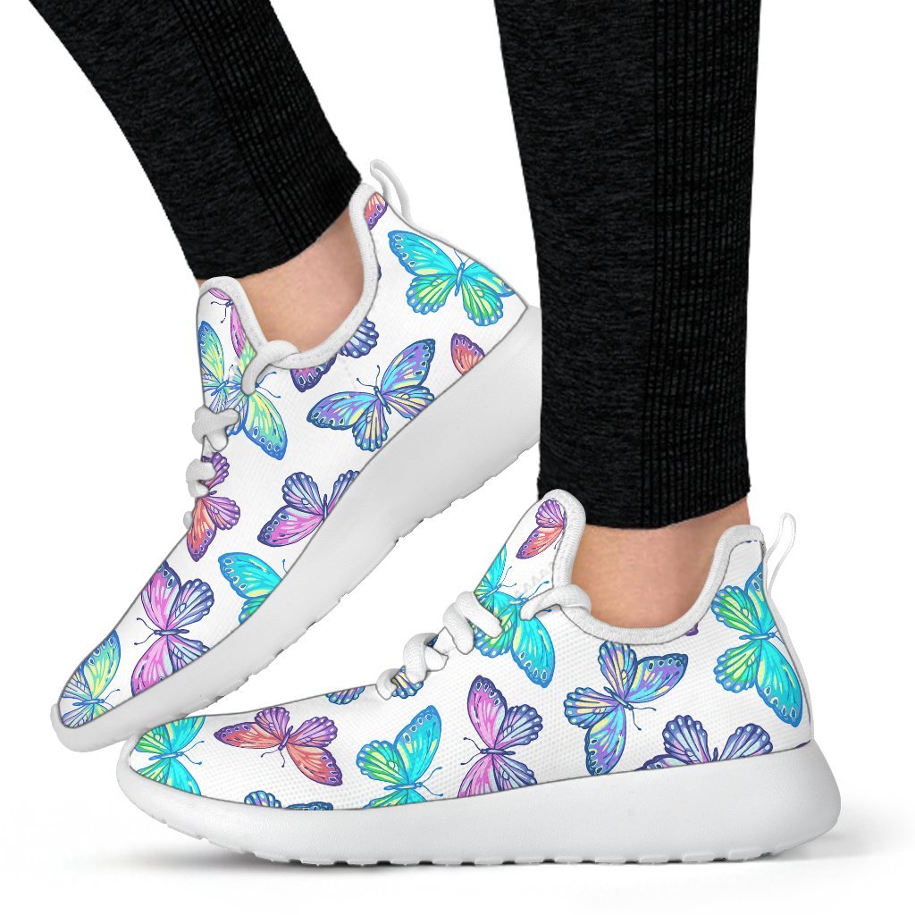 Colorful Butterfly Pattern Print Mesh Knit Shoes GearFrost