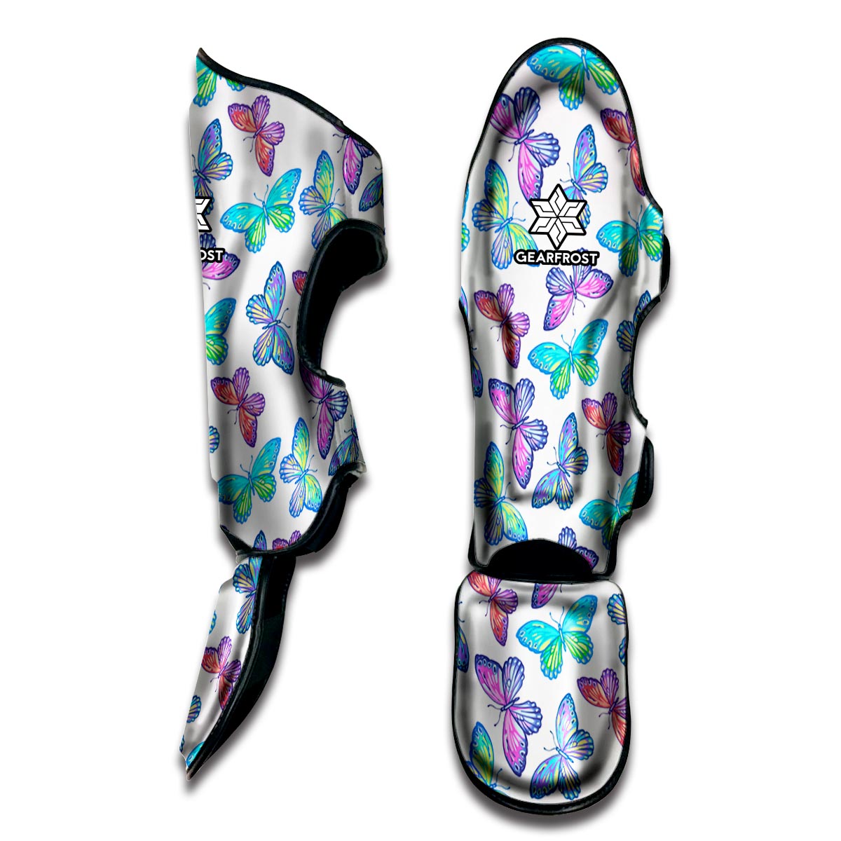 Colorful Butterfly Pattern Print Muay Thai Shin Guard
