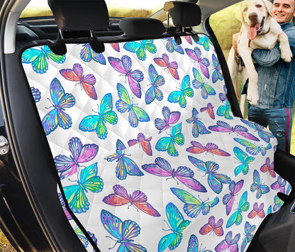 Colorful Butterfly Pattern Print Pet Car Back Seat Cover