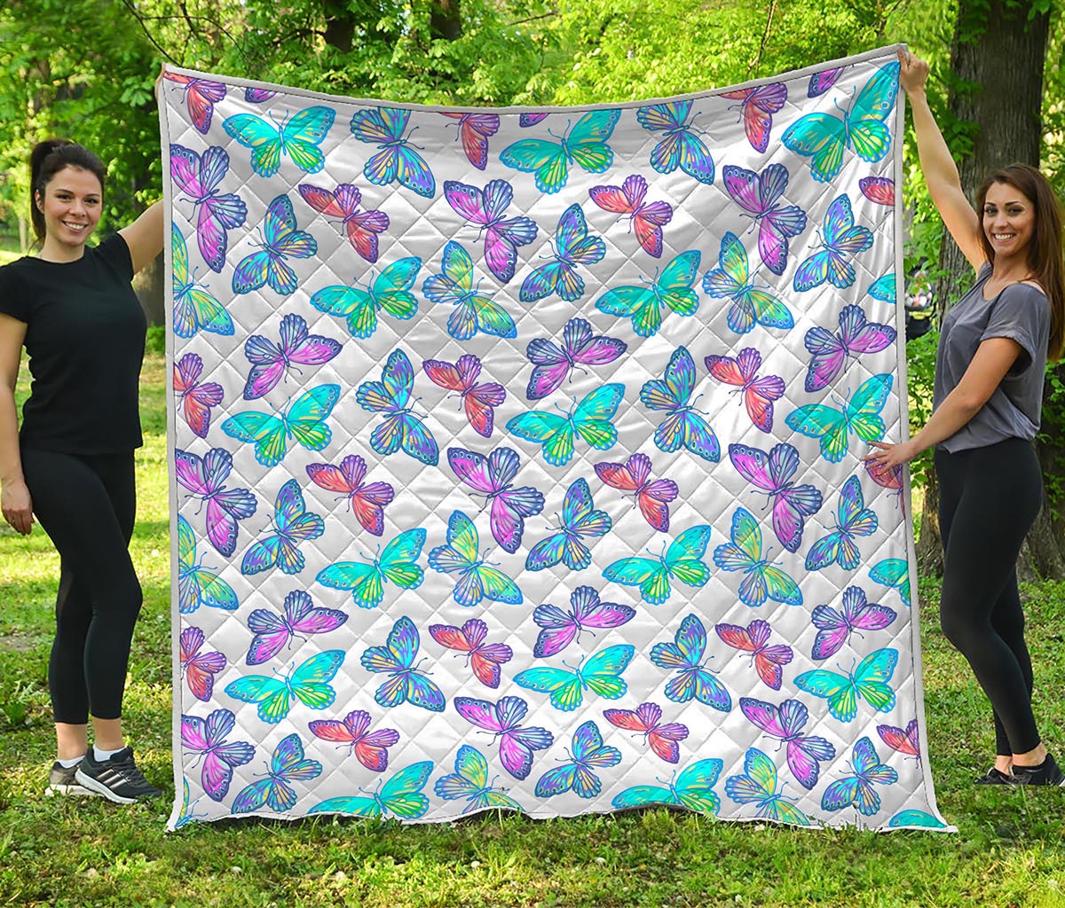 Colorful Butterfly Pattern Print Quilt