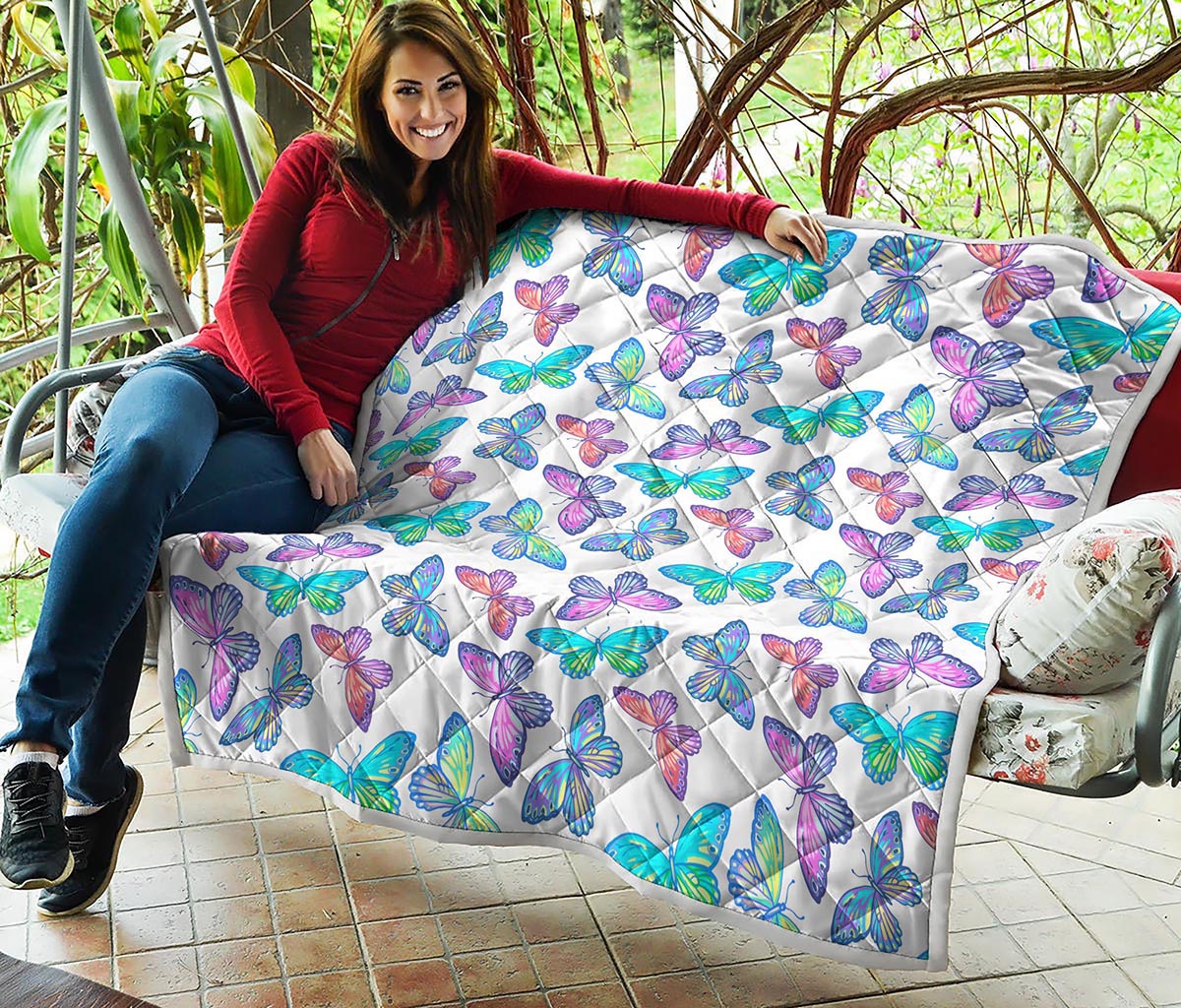 Colorful Butterfly Pattern Print Quilt