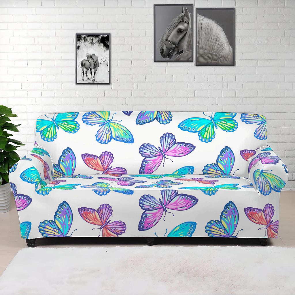 Colorful Butterfly Pattern Print Sofa Cover