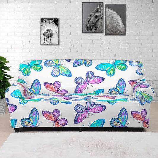 Colorful Butterfly Pattern Print Sofa Cover