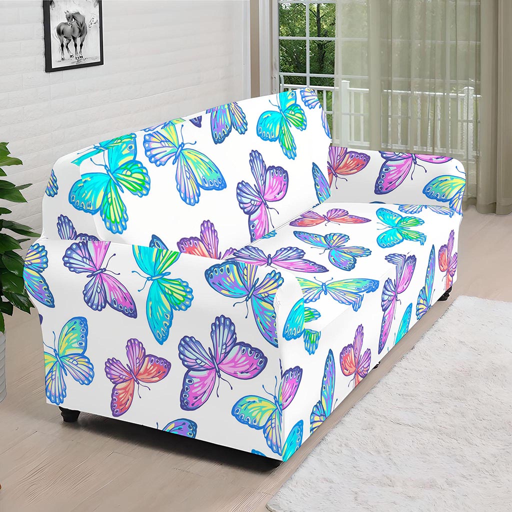 Colorful Butterfly Pattern Print Sofa Cover