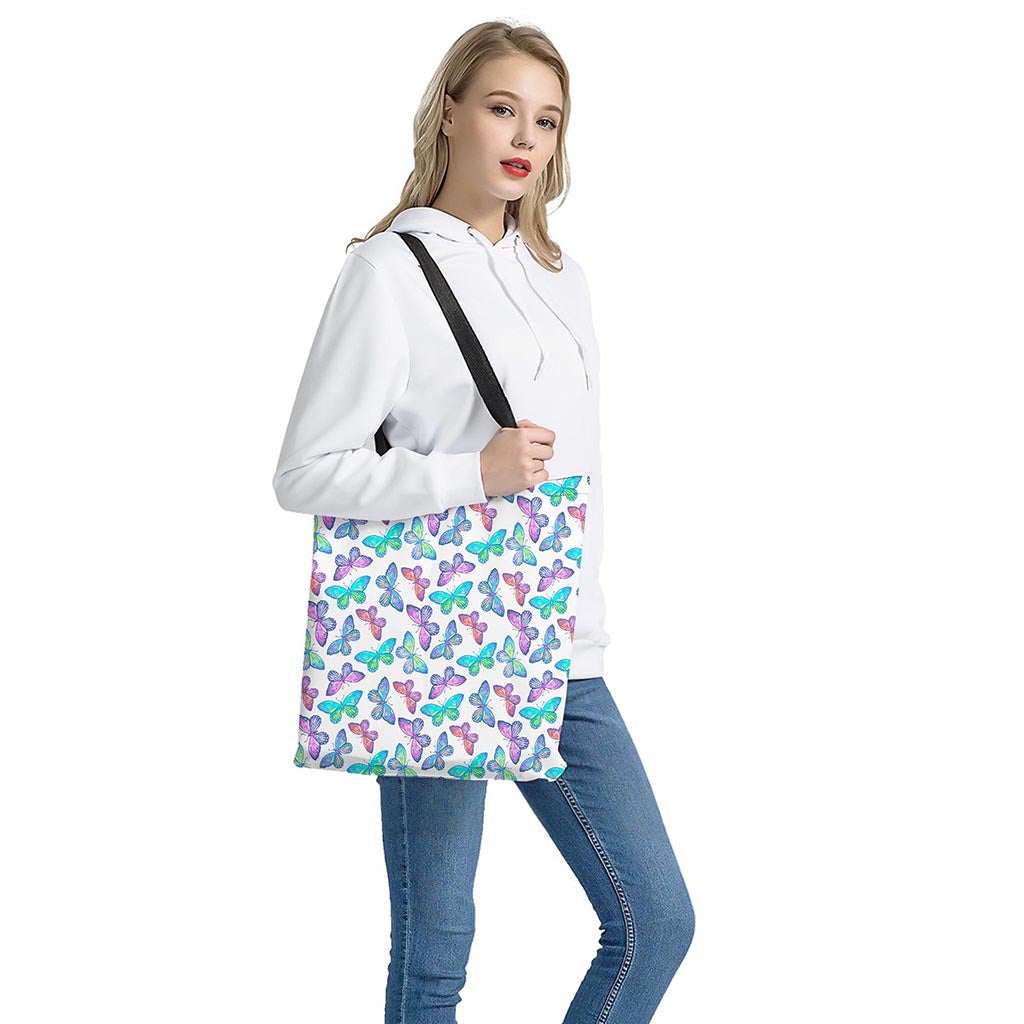 Colorful Butterfly Pattern Print Tote Bag