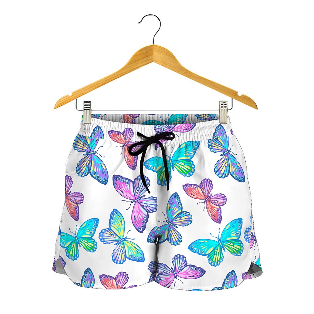 Colorful Butterfly Pattern Print Women's Shorts