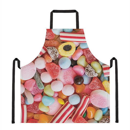 Colorful Candy And Jelly Print Apron