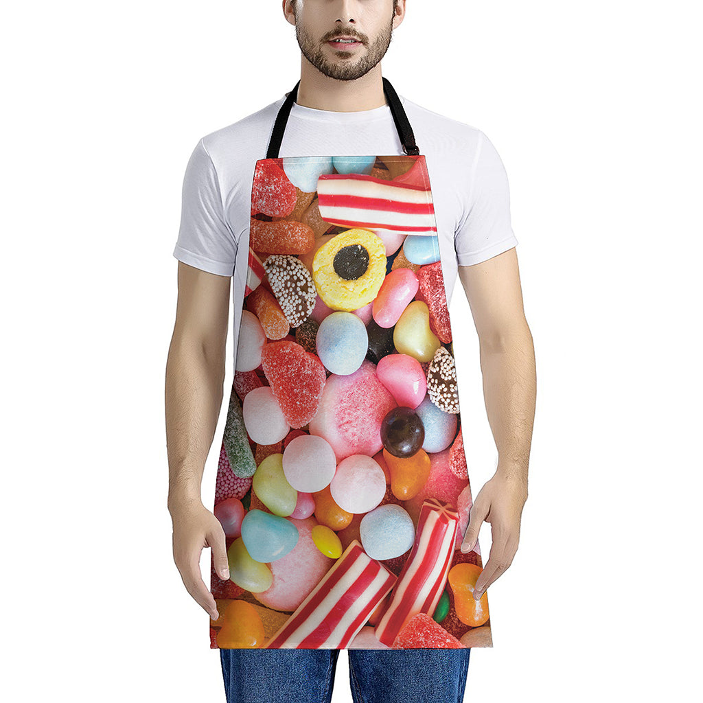 Colorful Candy And Jelly Print Apron