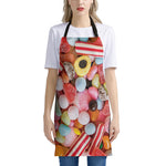 Colorful Candy And Jelly Print Apron