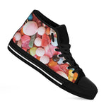 Colorful Candy And Jelly Print Black High Top Shoes