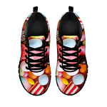 Colorful Candy And Jelly Print Black Sneakers