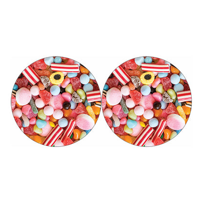 Colorful Candy And Jelly Print Car Coasters