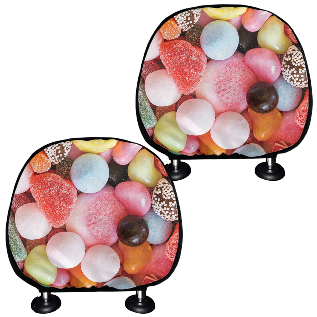 Colorful Candy And Jelly Print Car Headrest Covers