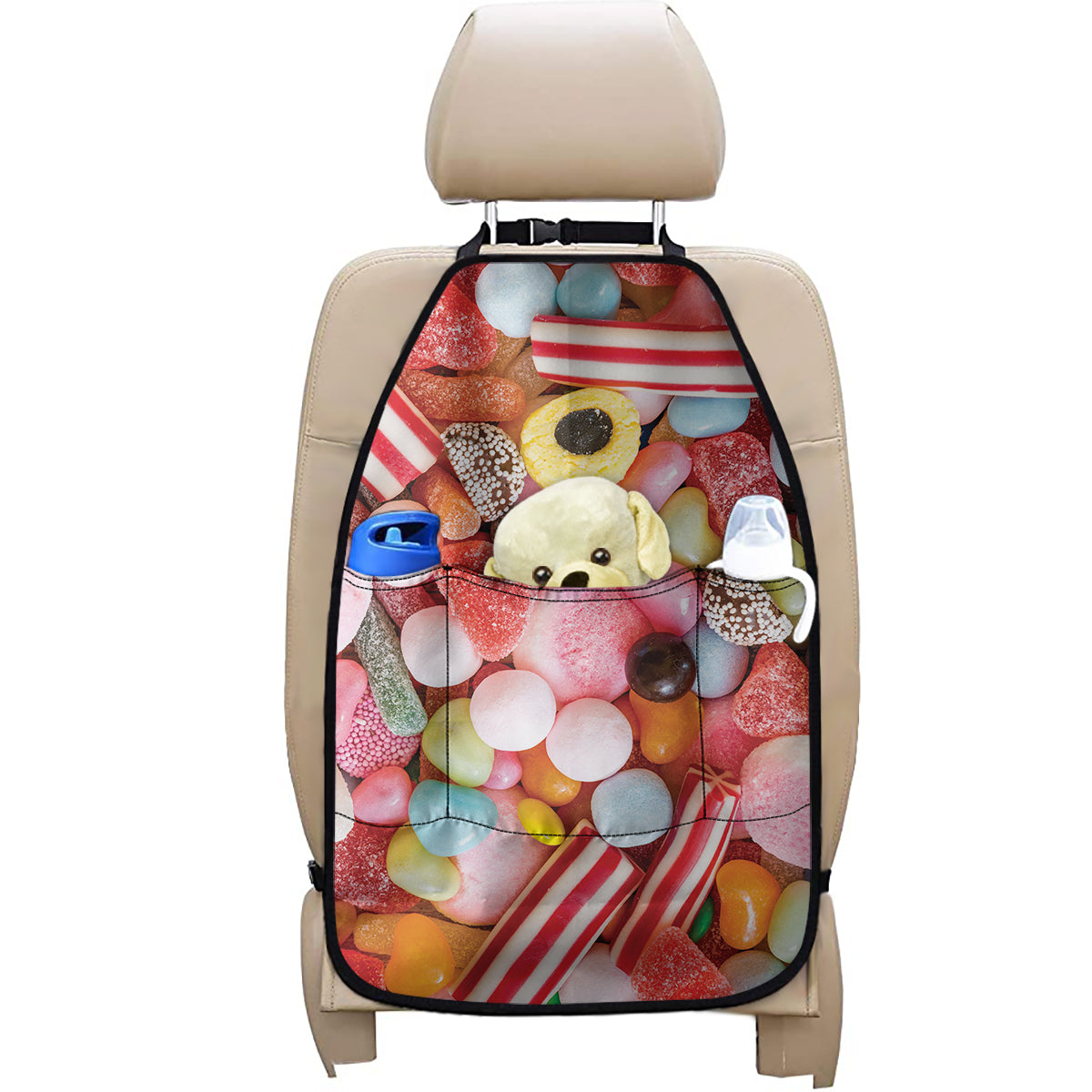 Colorful Candy And Jelly Print Car Seat Organizers