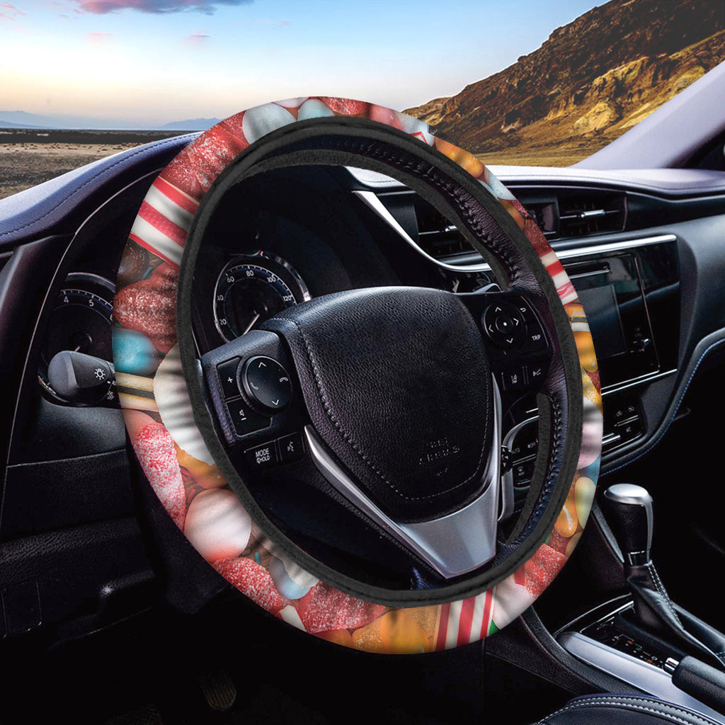Colorful Candy And Jelly Print Car Steering Wheel Cover