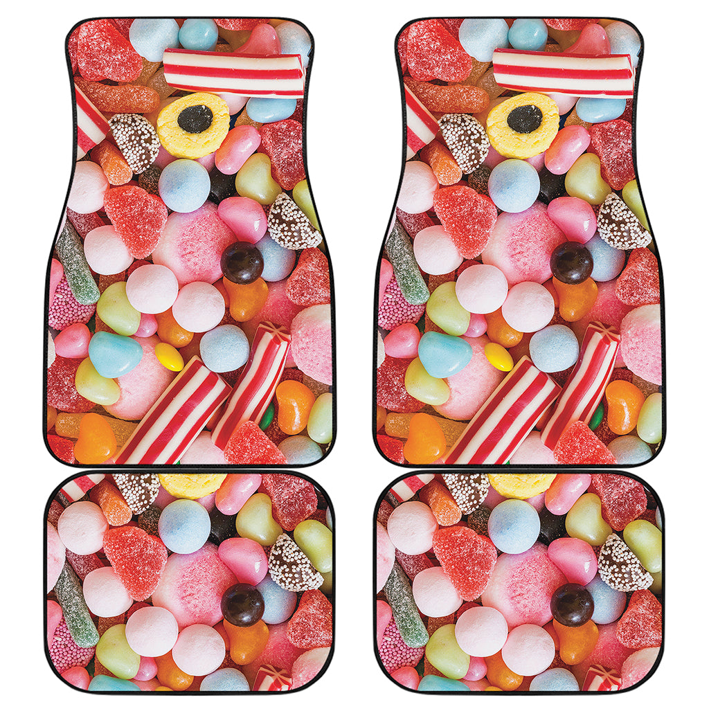 Colorful Candy And Jelly Print Front and Back Car Floor Mats