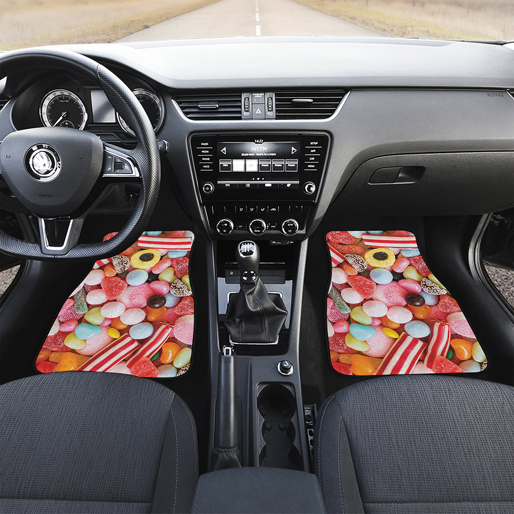 Colorful Candy And Jelly Print Front and Back Car Floor Mats