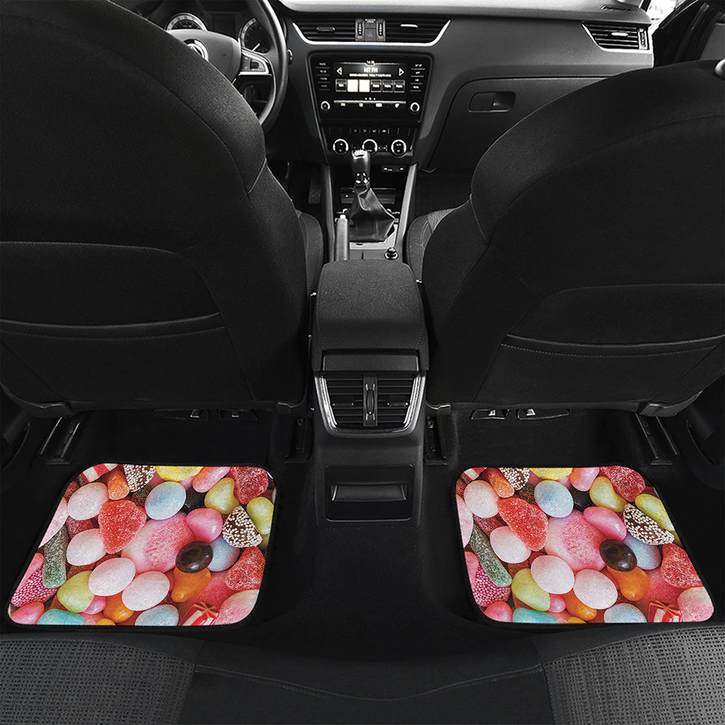 Colorful Candy And Jelly Print Front and Back Car Floor Mats