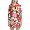 Colorful Candy And Jelly Print Hoodie Dress