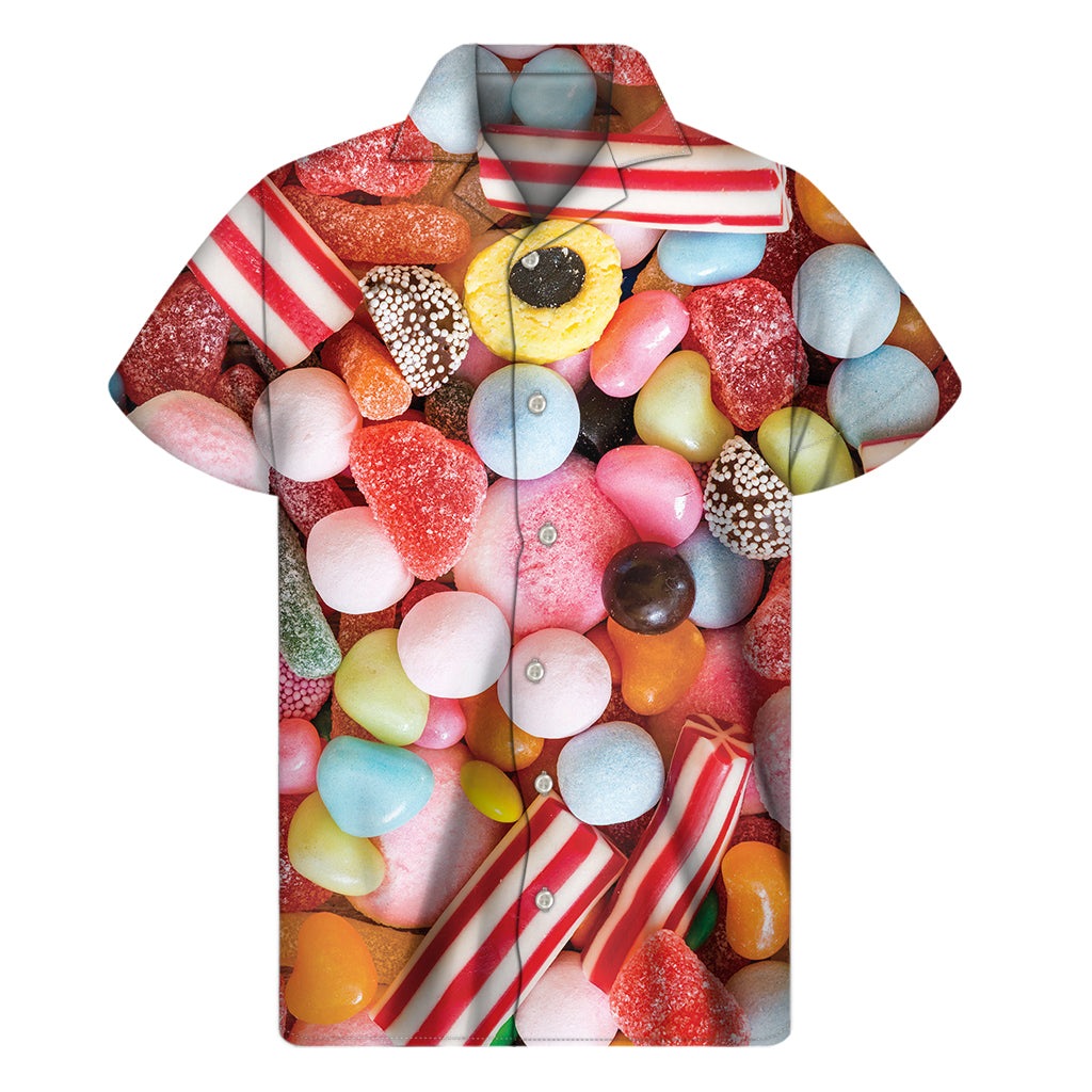 Colorful Candy And Jelly Print Men's Short Sleeve Shirt