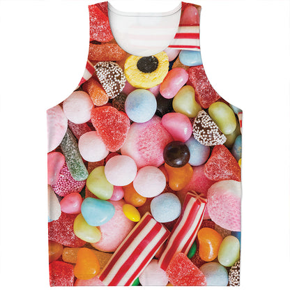 Colorful Candy And Jelly Print Men's Tank Top