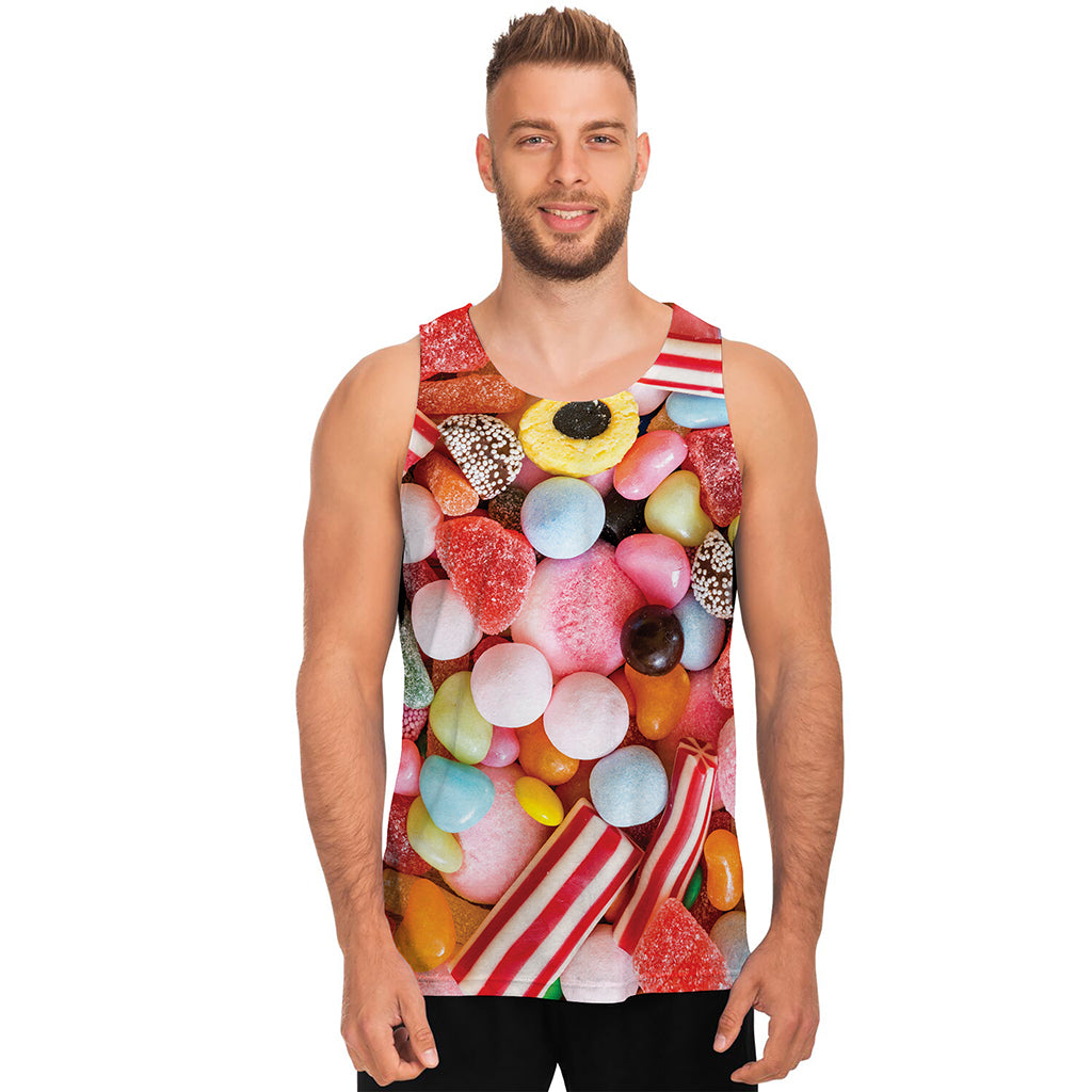Colorful Candy And Jelly Print Men's Tank Top