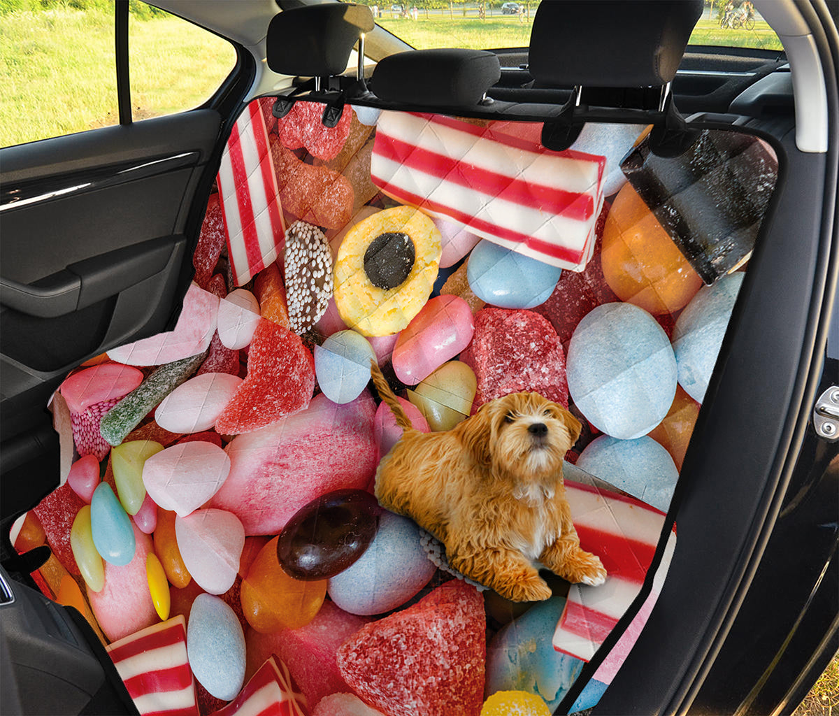 Colorful Candy And Jelly Print Pet Car Back Seat Cover